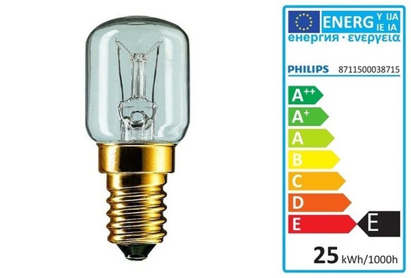 2X Philips KüHlschranklampe Lampe GlüHlampe F KüHlschrank E14 25W GlüHbirne-image