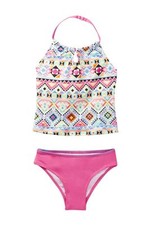 JANTZEN Little Girls' 5 Aztec Print Keyhole Tankini 2-Piece Swimsuit NWT 48
