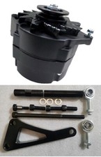 Chevy Sbc 350 130 Amp 1 Or 3 Wire Alternator Lwp Aluminum Bracket Kit Black