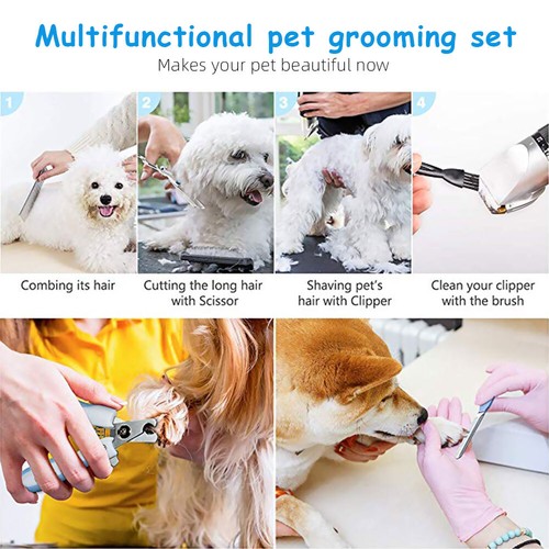 Cordless Pet Dog Hair Nail Clippers Electric Grooming Kit Cat Shaver Trimmer Kit - Picture 2 of 11