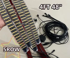 JHB 4PCS 4FT 48" 5ROWS AMBER WHITE Turn Signal LED Strips Lights for 15.5"Wheels