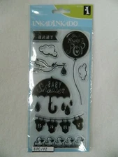 Inkadinkado 8 pc  Repositional Clear Stamps- BABY SHOWER