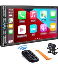 Double Din Car Stereo Compatible with Voice Control Apple Carplay - 7 Inch HD LC