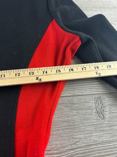 Nina Charles for Kasper dress black/Red wool blend sweater long sleeve size S - Picture 7 of 8
