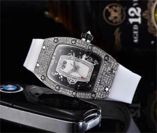 Fashion Women's  Ins Trend Full Diamond Temperament Wine Barrel Quartz Watch