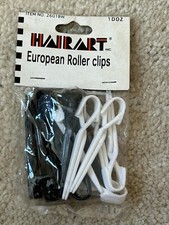 Vintage Hair Art Hairart European Roller Clips 2601 Black White 1 Dozen New