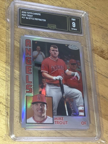 2019 Topps Chrome #17 Mike Trout 1984 Topps Refractor #84TC-17 GMA 9 MINT Angels