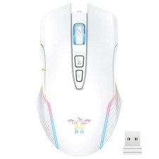 PHNIXGAM Rechargeable Wireless Gaming Mouse Ergonomic RGB Computer Mouse with...