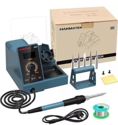 Lötstation Digitalanzeige mit 5 extra Eisenspitzen 392°F-896°F HANMATEK SD2