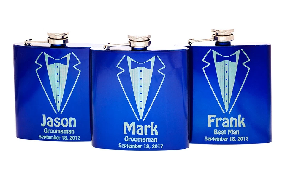 Personalized Groomsman Tuxedo Flask, Custom Gift for Bachelor Party, Best Man - Image 3 of 3