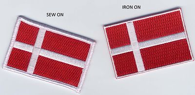 Gesticktes Abzeichen Aufnäher Dänemark Danish Flagge 65 mm x 44 mm