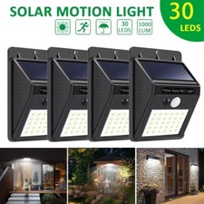 4PCS 30LED Solar Powered Wall Light RIR Sensor Security Bright Garden Wall Lamp