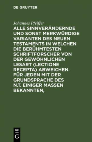 Thumbnail - Alle Sinnverändernde Und Sonst Merkwürdige Varianten Des Neuen