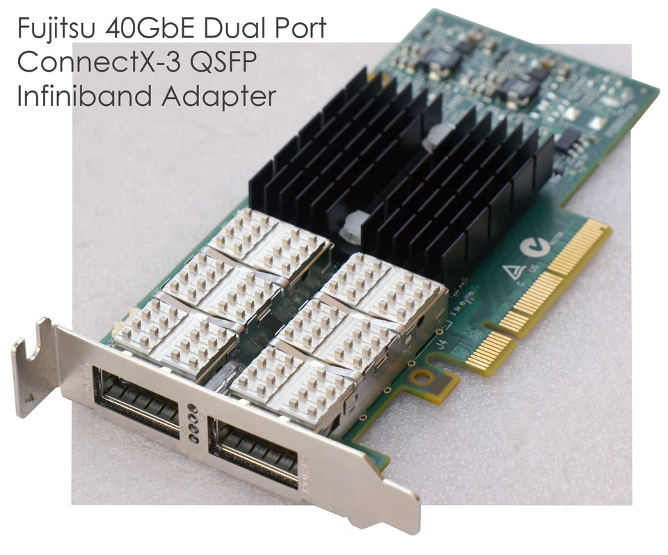 FUJITSU 40GbE DUAL PORT ConnectX-3 QSFP INFINIBAND CX354A CA05954-2442 PCIe V613 - Bild 4 von 4