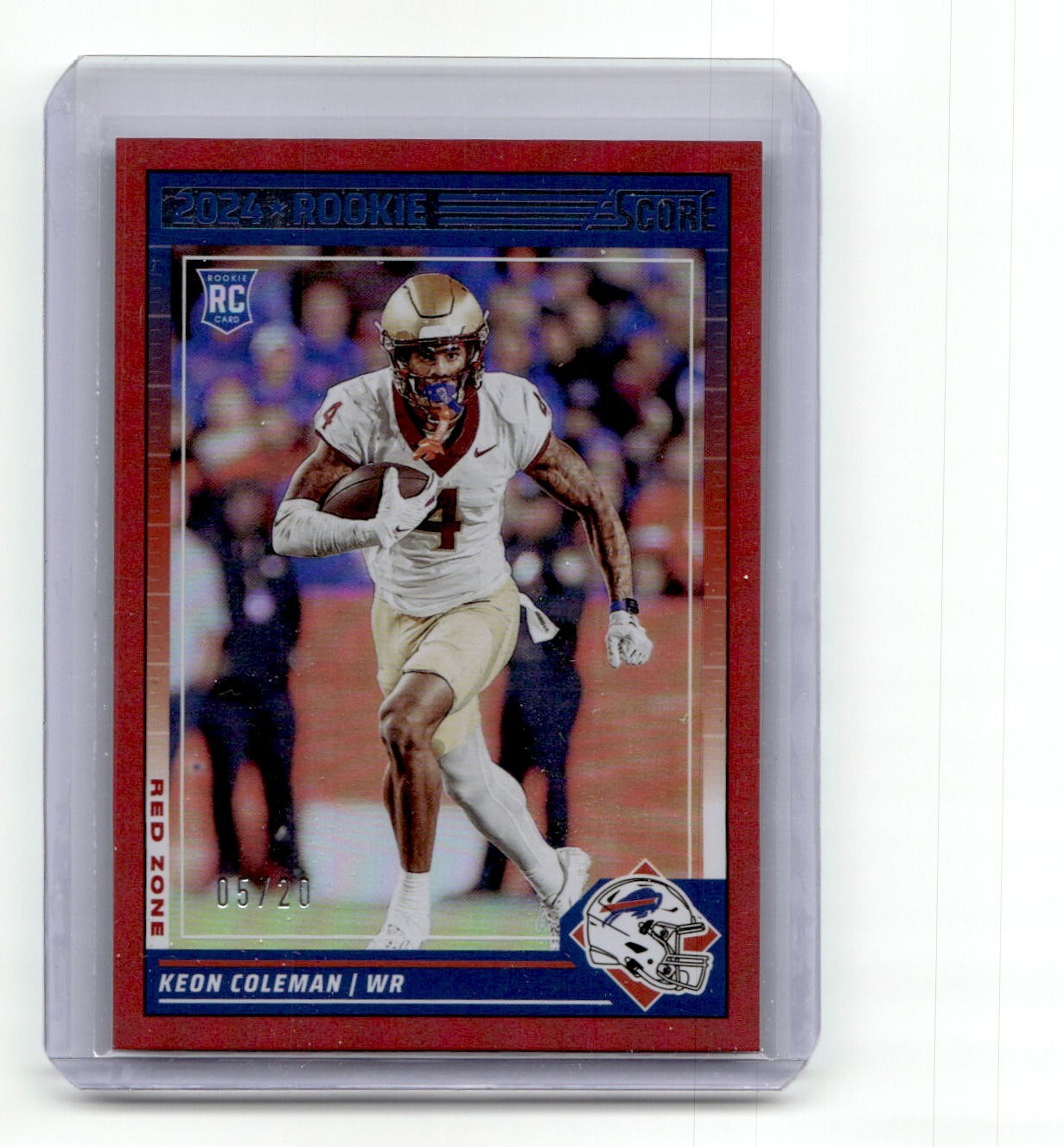 KEON COLEMAN Bills WR #337 2024 Score Football Red Zone Foil Rookie RC #5/20