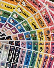 personalized childrens decals 36 permanent sticker characters name colors