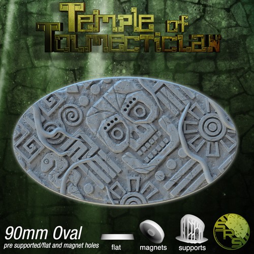 Aztec Oval bases Legion Terrain Scenery Tabletop Miniatures 28mm - Picture 7 of 7