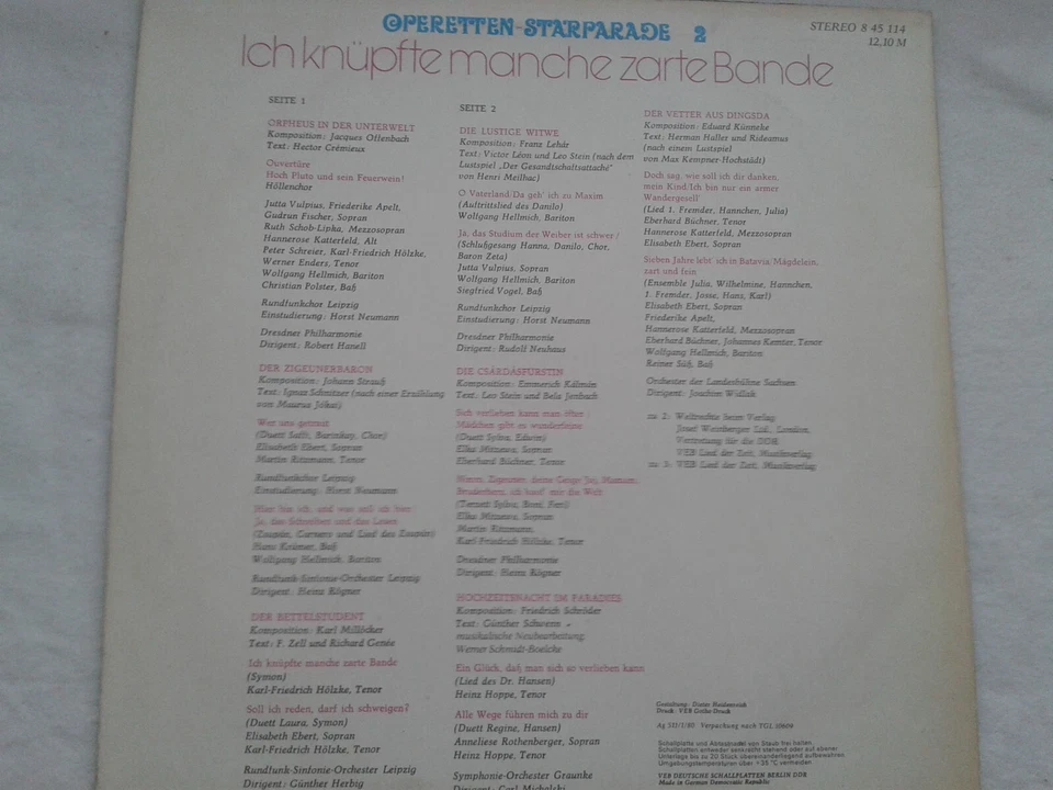 LP Operetten Starparade 2 - Ich knüpfte manche zarte Bande -   B4 - Bild 2 von 2