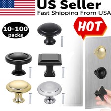 Matte Black Kitchen Cabinet Door Knobs Gold Pulls Cupboard Drawer Handles Lot