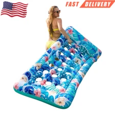 Aqua Raft Pool Float Lounge - Adult Size, Inflatable Pool Float with Headrest