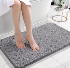 Extra Soft Absorbent Chenille Bath Rugs With Rubber Backing Quick Dry, 24" x 16"