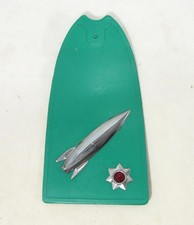 VTG Teal Bicycle Mud Flap with Rocket & Red Jewel Star Atomic Space Ship Bike