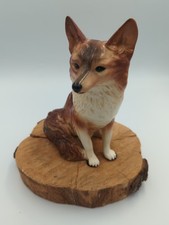 Vintage Coopercraft  Red Sitting Fox Figurine Staffordshire England Foil Label 