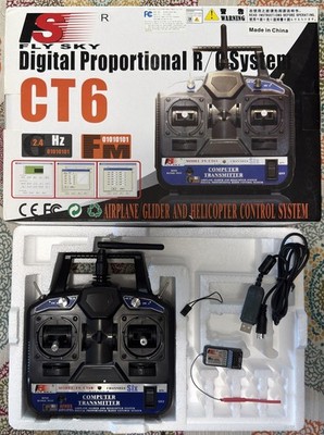 Exceed RC FlySky FS-CT6B Radio Transmitter with FS-R6B Receiver 2.4G 6CH