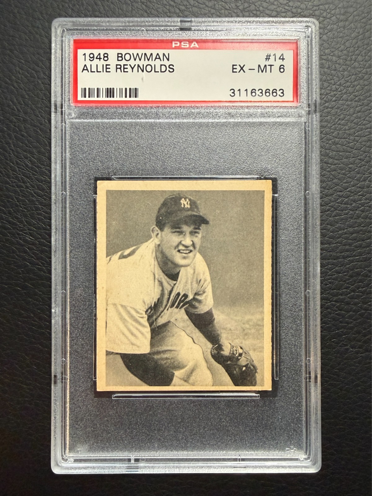 1948 Bowman Baseball Allie Reynolds #14 PSA 6