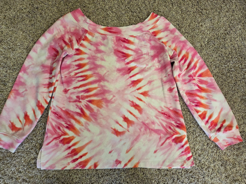 Boston Proper Boatneck Pink Tie Dye Sweatshirt Top, S