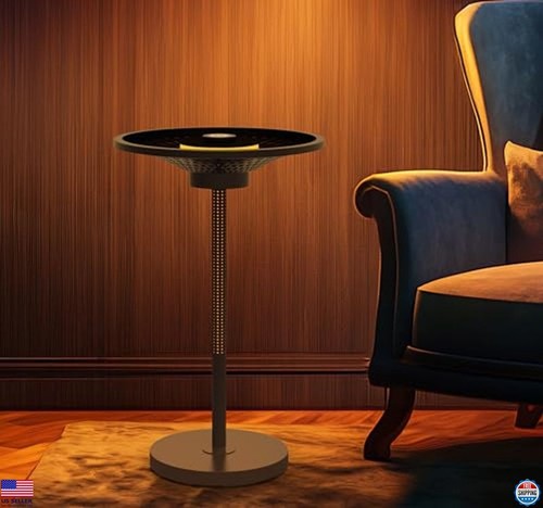 Smart Side Table with Ambient Light & Wireless Charging - Modern Nightstand - Picture 3 of 6