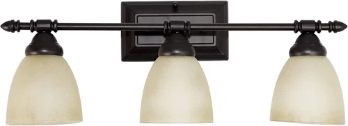 Oil Rubbed Bronze 3-Light Bathroom Vanity Fixture - 23.75 Inch Wall Sconce - Picture 6 of 12