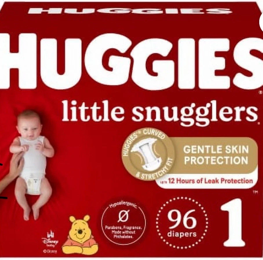 Huggies Little Snugglers Baby Diapers Size 1-96 CT