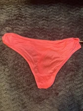 NWT VINTAGE VICTORIAS SECRET SATIN NYLON INCREDIBLE FABULOUS NEON HOT PINK Thong