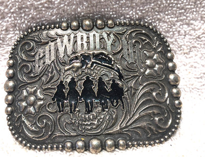Montana Silversmiths Cowboy Up Group Cowboys Riding Buckle Great Shape