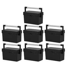Heavy Duty Black Tool Box with Lockable Lid 46cm Recycled Plastic Portable