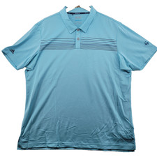Adidas Climacool Men's Size XL Solid Blue Stretch S/S Athletic Polo Shirt