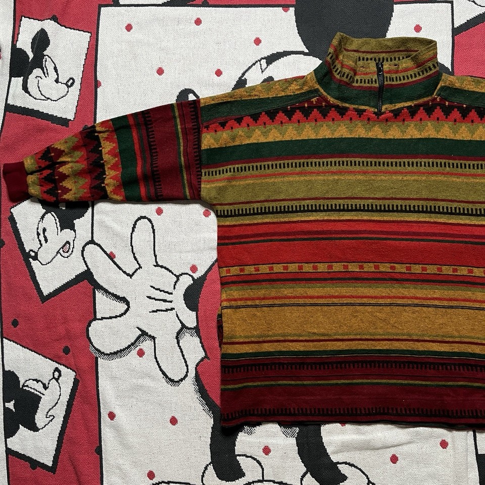 Vintage 90s Shawl Collar Pullover Sweater Aztec Tribal Southwest Native ...