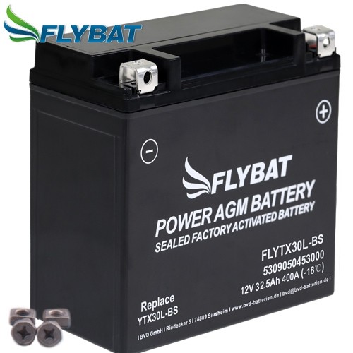 Batterie FüR Polaris Ranger 800 Crew 2011 Flybat YTX30L-BS Agm Geschlossen-image