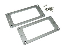 Chrome Flat Metal Bass Humbucker Rings with Mounting Screws BASS GUITAR 4 STRING