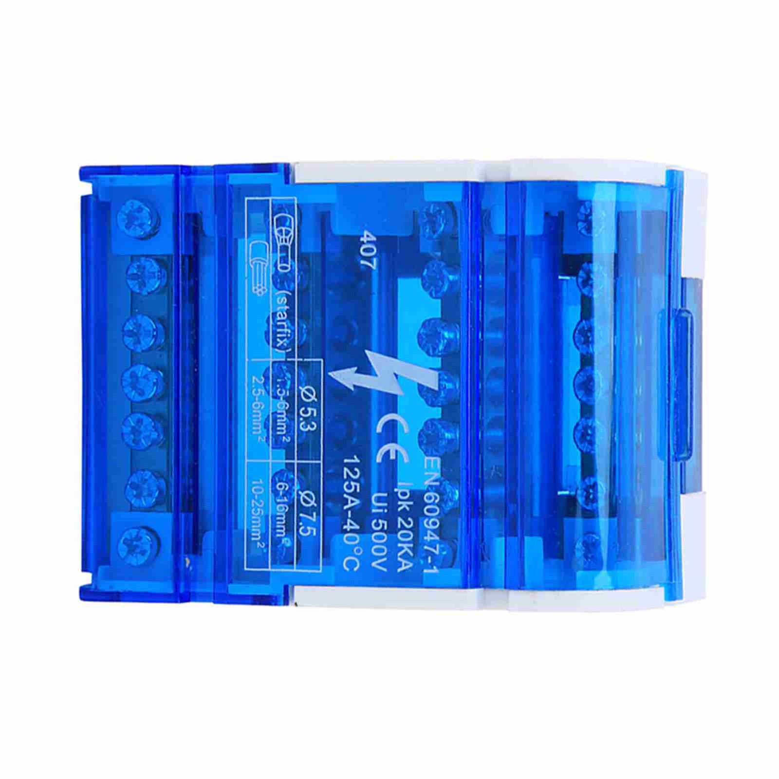 407 Terminal Distribution Box Din Rail 4-Level Single Phase Junction Case New