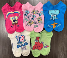 Brand New - Ladies - Fuzzy Spongebob - 5 Pair Low-Cut Socks - See Pics