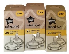 Tommee Tippee 3M+ Natural Start X3 6 Medium Flow Bottle Teats Closer To Nature