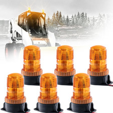 6-Pc Amber LED Strobe Lights for Forklifts, Trucks, Mowers & More