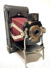 Eastman Kodak No. 1A Folding Pocket Model C Wooden Camera -Red Bellows 1905-1915