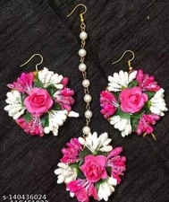 Jawaharat coloured tikka and earing for festive season jewellery  set A