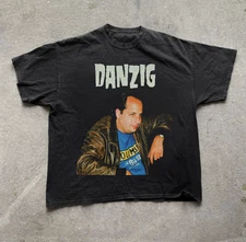 VTG DANZIG LOVITZ Short Sleeve Cotton Black T Shirt S-5XL UR583