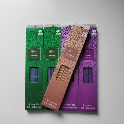 5 Boxes Mainstays Incense Sticks 40 In Each 2 Patchouli 2 Lavender 1 Sandalwood