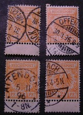 2101)  Dt. Reich Adler Michel 49   4 x 25 Pfennig 1889