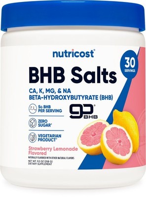 Nutricost BHB Salts Supplement Drink Mix (Strawberry Lemonade) 30 Servings